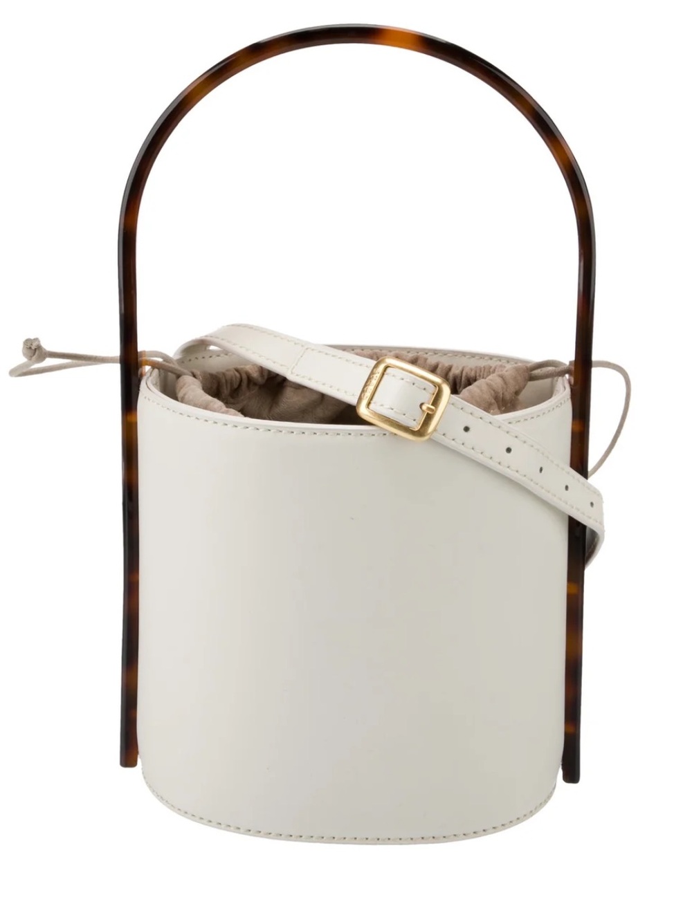 Staud Cream Bucket Bag with Tortoiseshell Handle - Picture 4 of 6